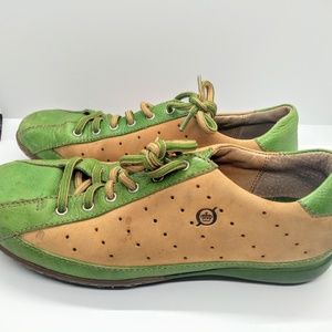 Born Sz 8 Eu 39 Leather & Suede Oxford Shoes Green